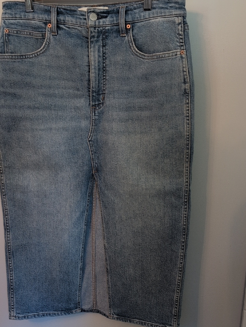 Denim Forum 90s Halle Stretch Denim Skirt - Picture 2 of 3